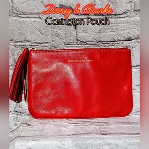 Dooney & Bourke Leather red Carrington Pouch clutch